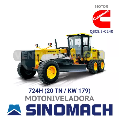 SINOMACH Motoniveladora 724H Motor Cummins QSC8 3 C240