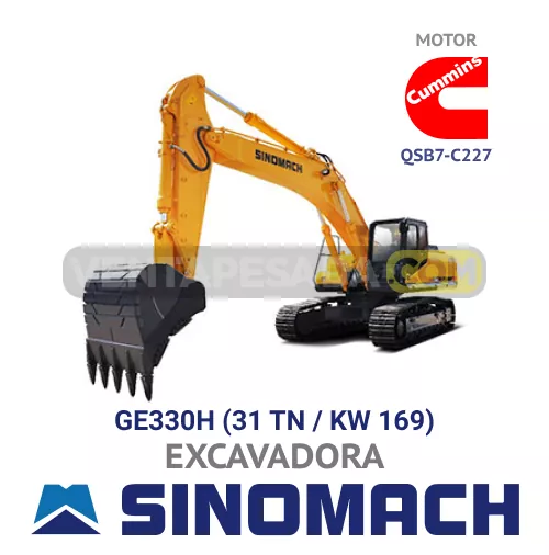 EXCAVADORA Hidraulica GE330H Motor Diesel Cummins QSB7 C227