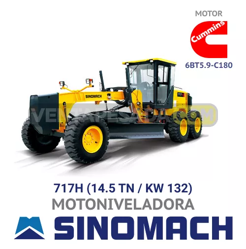 SINOMACH Motoniveladora 717H Motor Cummins 6bt5 9 C180